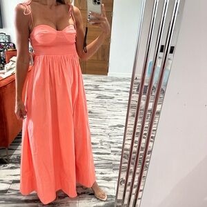 STAUD Maxi dress coral colour